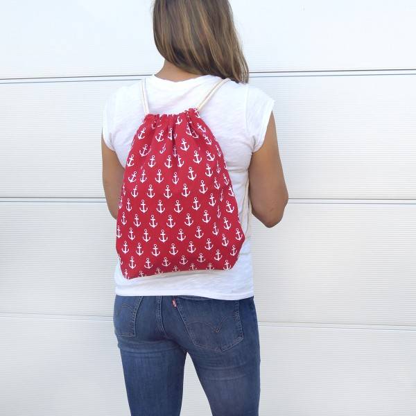 Sonia Originelli Turnbeutel "Mini Anker" Maritim Strand Beach Rucksack