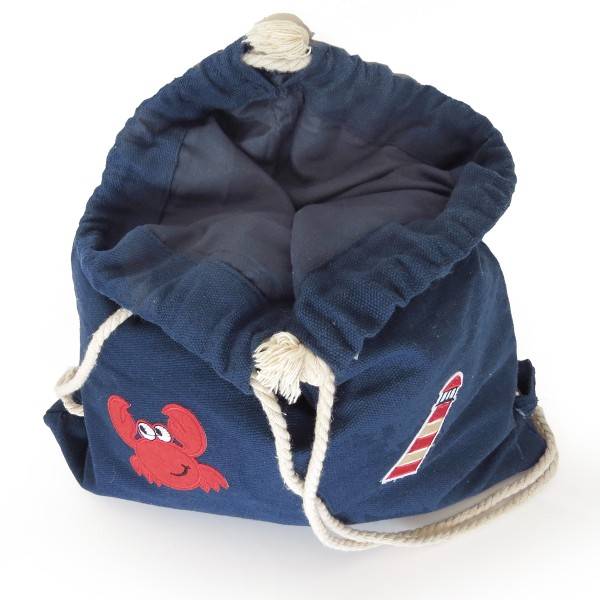Sonia Originelli Turnbeutel Patches Aufnäher Gymbag Maritim Anker Krabbe Baumwolle