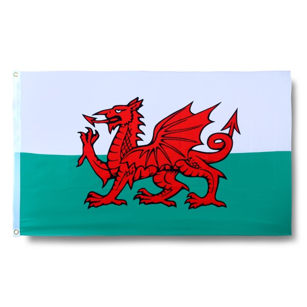 Sonia Originelli Wales Fahne Flagge 90 x 150 cm Fanartikel Hissfahne Ösen WM EM