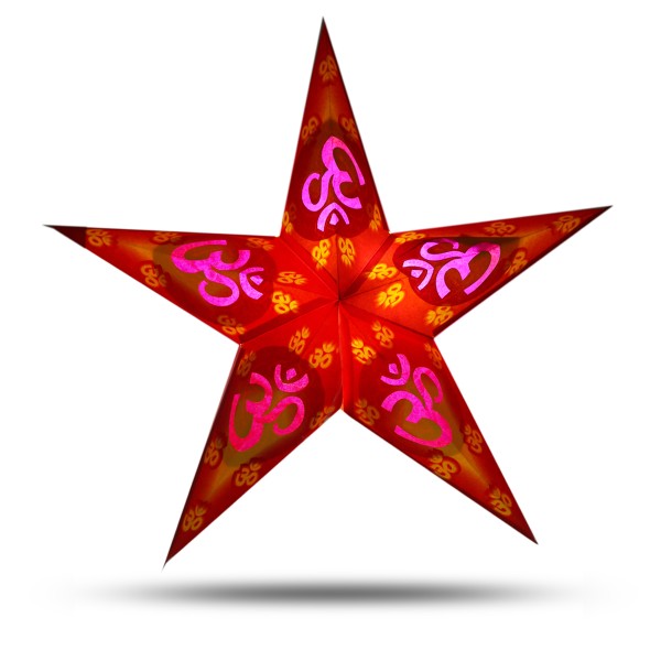 Sonia Originelli Weihnachtsstern 60cm Papier-Stern Weihnachtsdeko Yoga Indien Om Friedenszeichen
