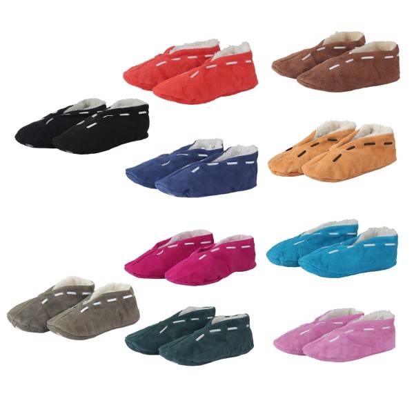 Sonia Originelli Wildlederhausschuh ABS Stopper Echt Leder Kuschelfell