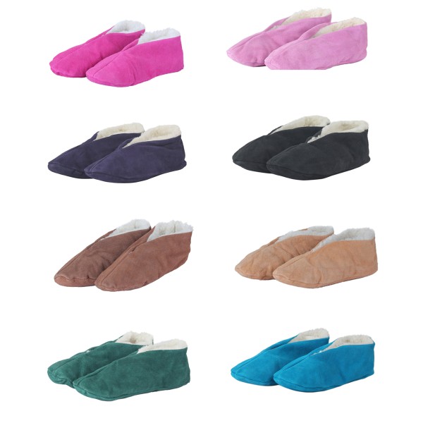 Sonia Originelli Wildlederhausschuh "Basic" Echt Leder Kuschelfell Schluffis