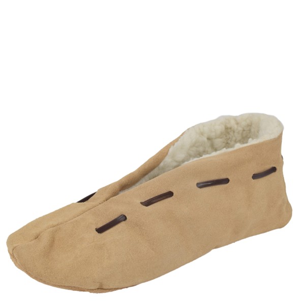 Sonia Originelli Wildlederhausschuh Echt Leder Puschen Schluffis Hausschuhe Beige Natur