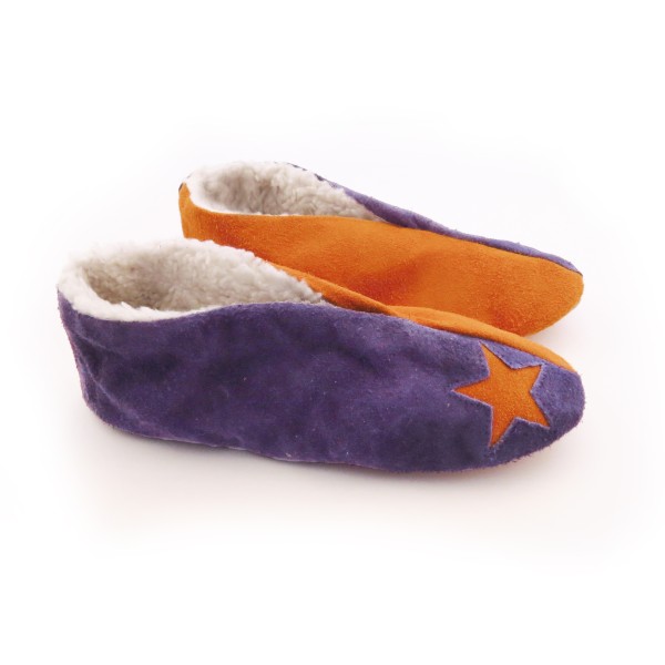 Sonia Originelli Wildlederhausschuh "Mix" Echt Leder Kuschelfell Schluffis