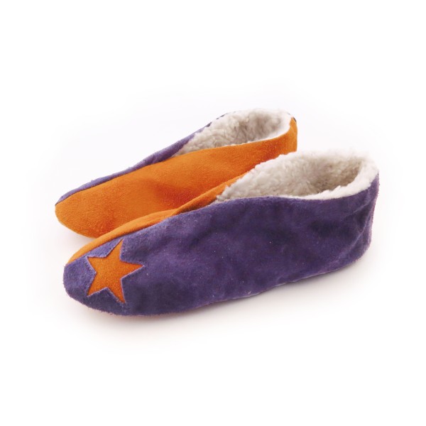 Sonia Originelli Wildlederhausschuh "Mix" Echt Leder Kuschelfell Schluffis