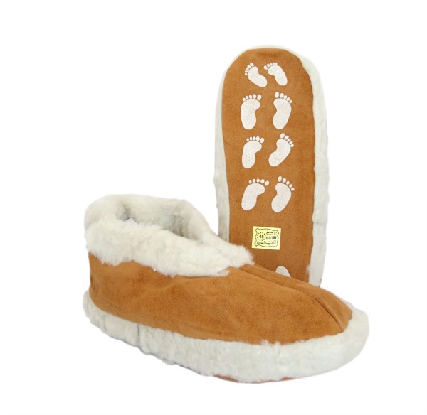 Sonia Originelli Wildlederhausschuh Wildleder Webpelzfutter Anti Rutsch Sohle