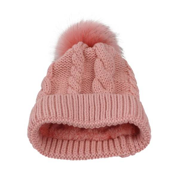 Sonia Originelli Winter Beanie Mütze Zopfmuster XL Bommel Teddyfell