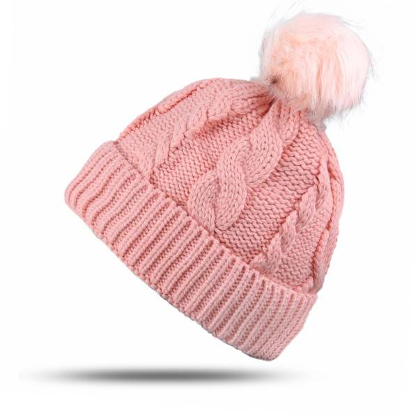 Sonia Originelli Winter Beanie Mütze Zopfmuster XL Bommel Teddyfell