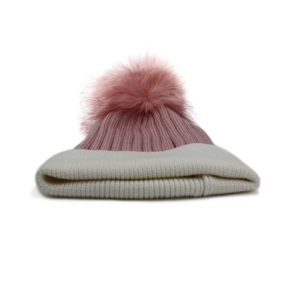 Sonia Originelli Winter Beanie Mütze "Zweiton" Kunstfell Bommel