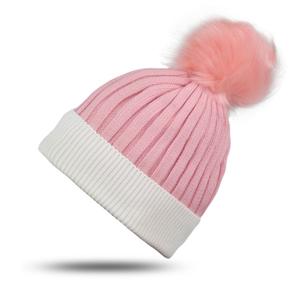Sonia Originelli Winter Beanie Mütze "Zweiton" Kunstfell Bommel