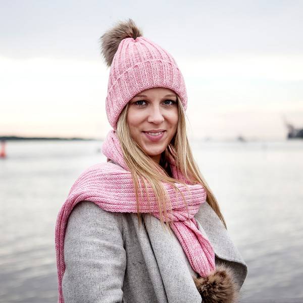 Sonia Originelli Winterschal Bommel Abnehmbar Kunstfell Strickschal Kuschelig Weich Und Warm