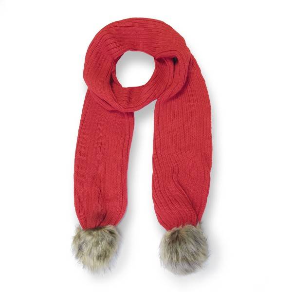 Sonia Originelli Winterschal Bommel abnehmbar Kunstfell Strickschal kuschelig weich und warm