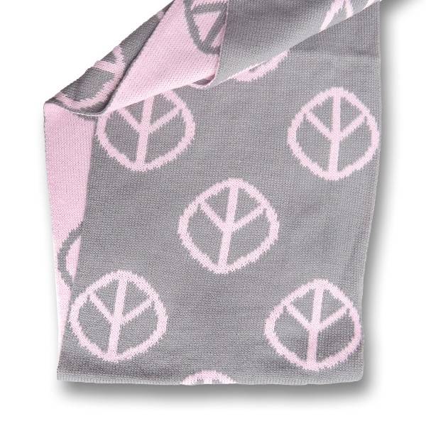 Sonia Originelli Winterschal Loop Schlauch Peace Frieden Strickschal Rundschal Wendbar