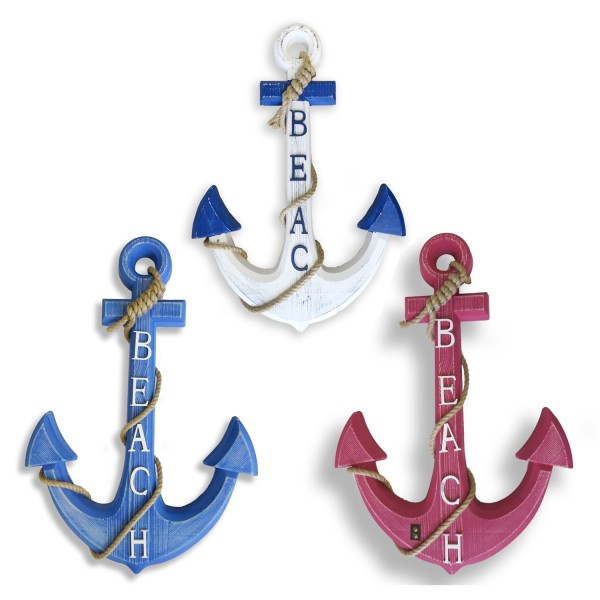 Sonia Originelli Wohn-Dekor "Anker" Wanddekoration Holzanker Maritim