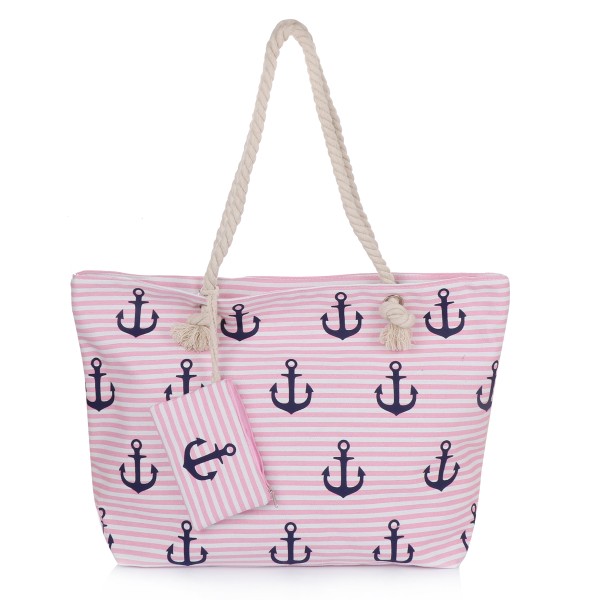 Sonia Originelli XL Shopper Strandtasche Anker maritim gestreift mit Portemmonaie