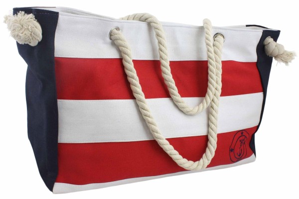 Sonia Originelli XL Shopper Strandtasche Blockstreifen Ankerlogo Seilkordeln