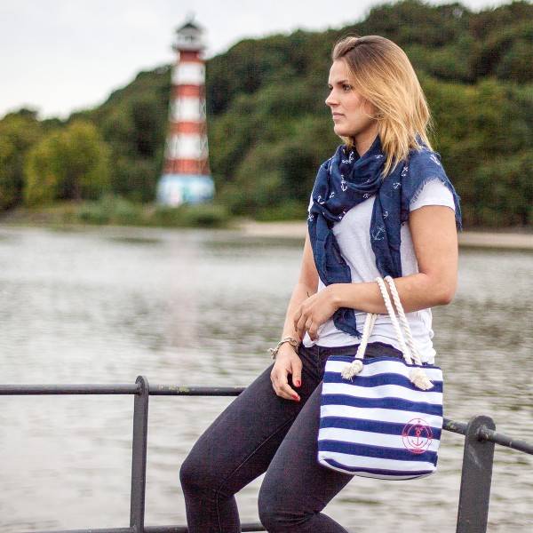 Sonia Originelli XS Shopper Block Streifen Ankerlogo Seilkordeln Maritim