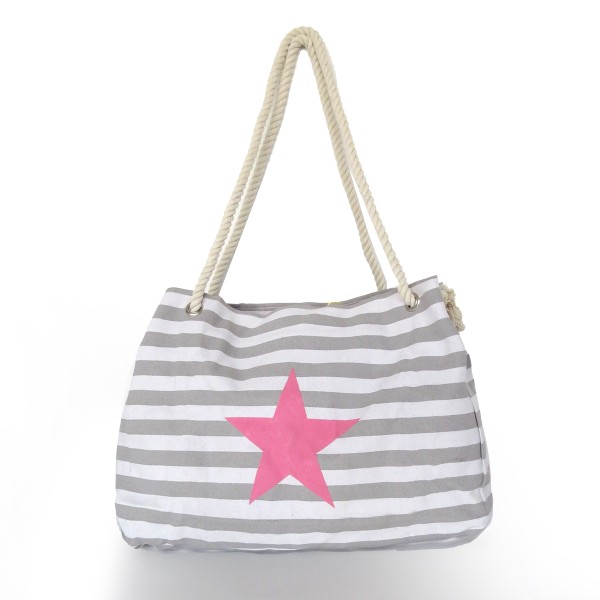 Sonia Originelli XXL Familienshopper Strandtasche Weekender maritim gestreift mit Stern-Aufdruck
