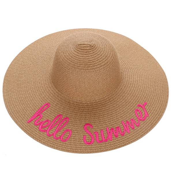 Sonia Originelli XXL Strohhut "Hello Summer" Damen Sommerhut Kopfbedeckung Strand