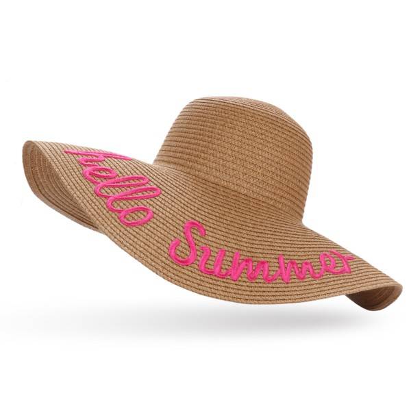 Sonia Originelli XXL Strohhut "Hello Summer" Damen Sommerhut Kopfbedeckung Strand