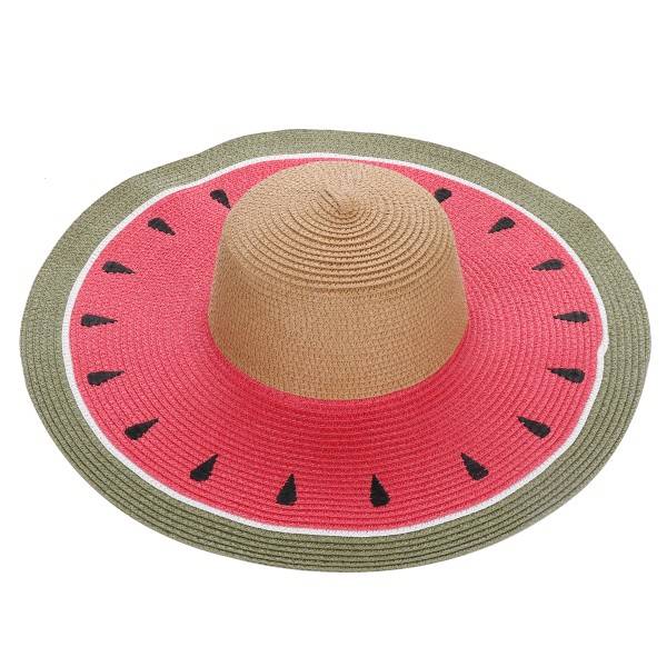 Sonia Originelli XXL Strohhut "Melone" Frucht Damen Sommerhut Strand