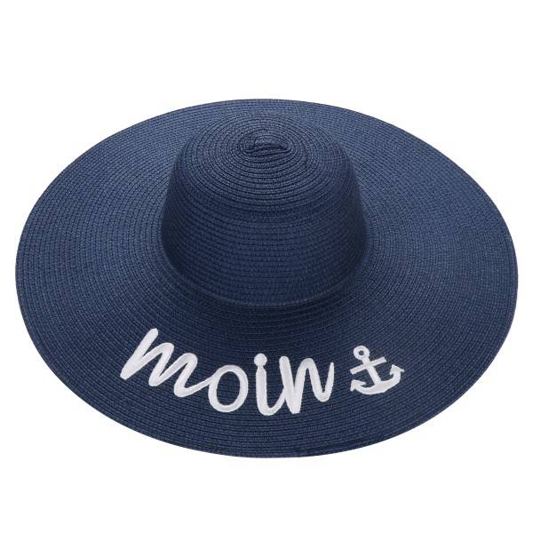 Sonia Originelli XXL Strohhut "Moin" Anker Maritim Damen Sommerhut Strand