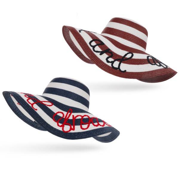 Sonia Originelli XXL Strohhut "Out And Abroad" Streifen Maritim Bestickt Sommer Strand