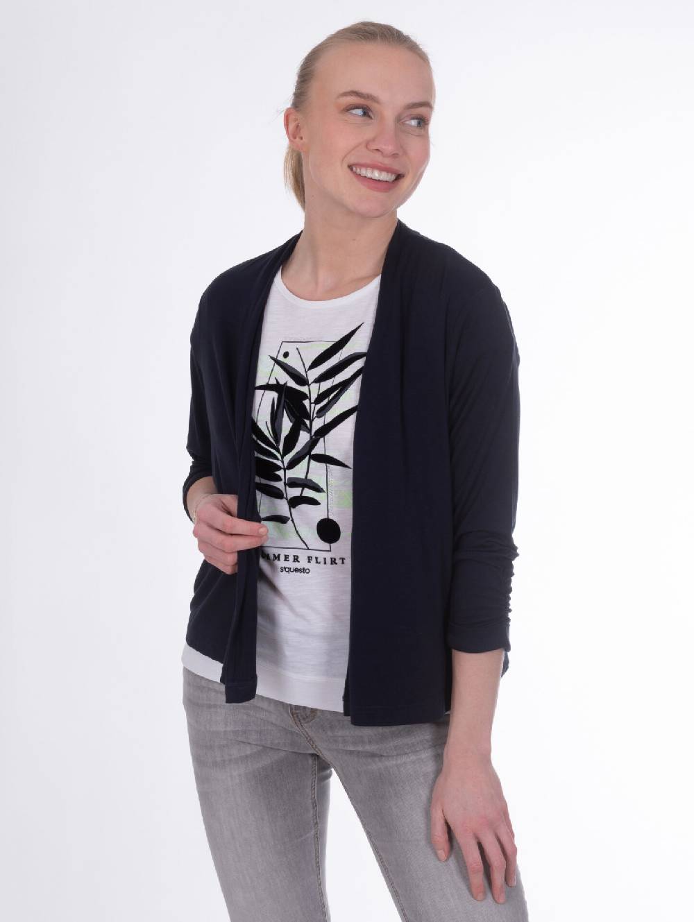 Sonia Originelli Sweatjacke, 3/4 Arm, Schalkragen - Fashion, Damenmode, Herrenmode