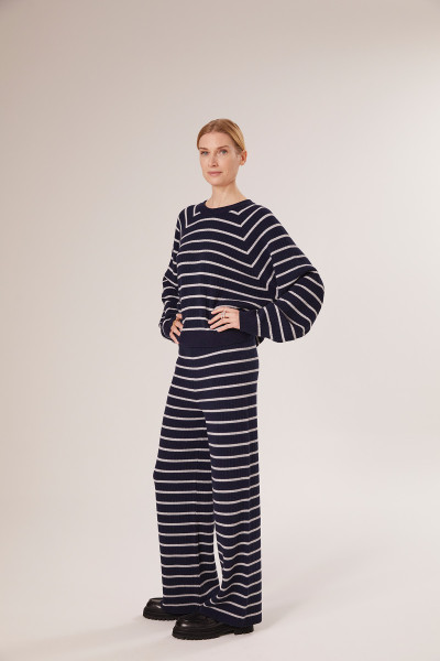 Sosue Antonia Cropped Stripes Blue