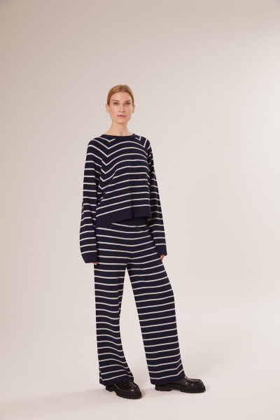 Sosue Antonia Cropped Stripes Blue