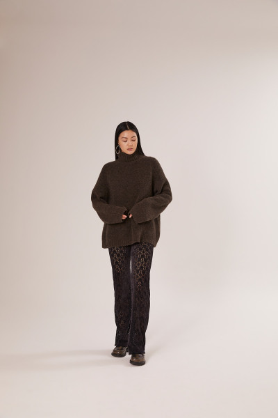 Sosue Bear Turtle Knit Dark Brown