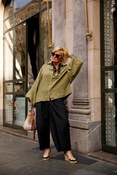 Sosue Bluse Antonia Linen Olive