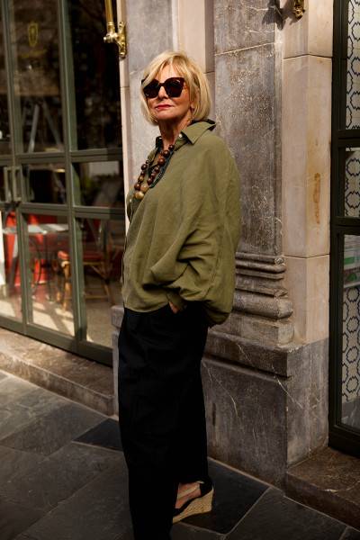 Sosue Bluse Antonia Linen Olive