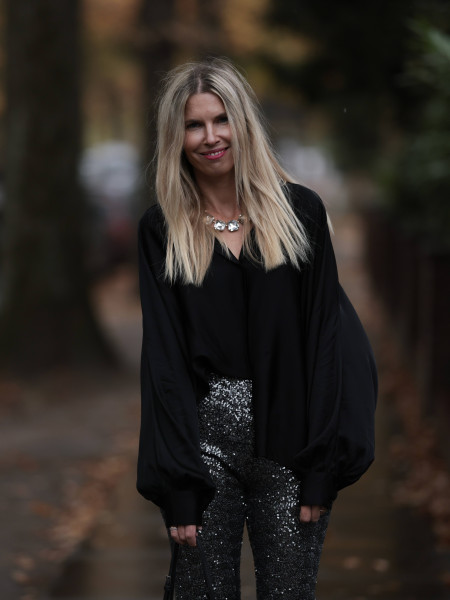 Sosue Bluse Antonia Shiny Black