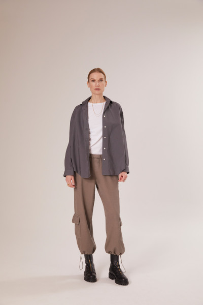 Sosue Bluse Boyfriend Anthrazit