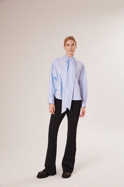 Sosue Bow Blouse Blue Stripes