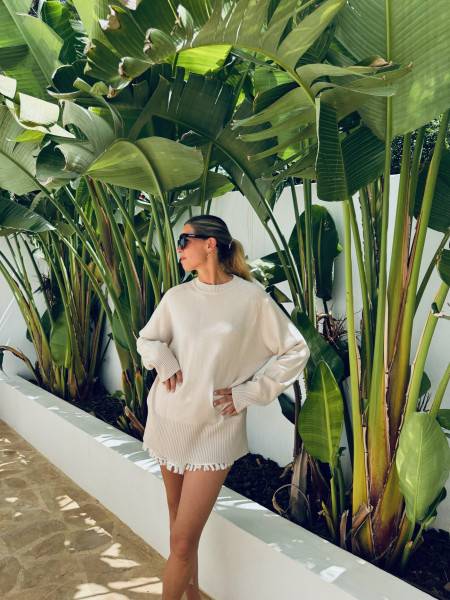 Sosue Boyfriend Pullover Powder