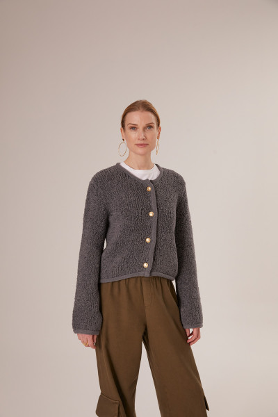 Sosue Fluffy Box Jacket Anthrazit