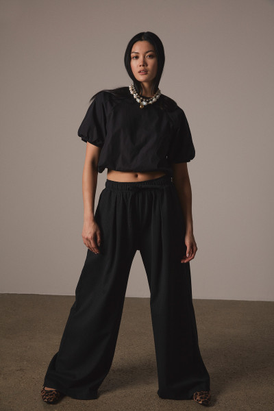 Sosue Pants Pinstripe Black