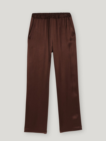 Sosue Pants Satin Shiny Brown