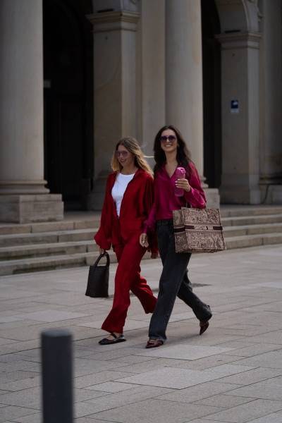 Sosue Pants Satin Shiny Red