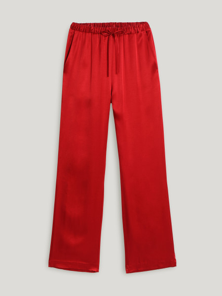 Sosue Pants Satin Shiny Red