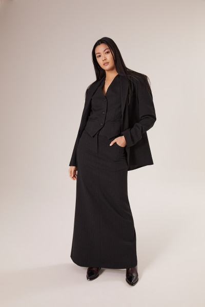 Sosue Pinstripe Blazer Black