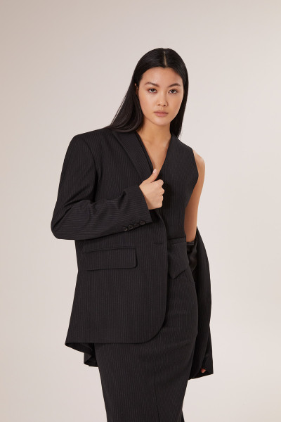 Sosue Pinstripe Blazer Black