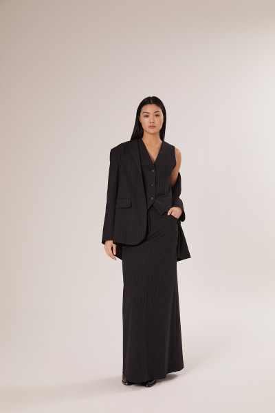 Sosue Pinstripe Blazer Black