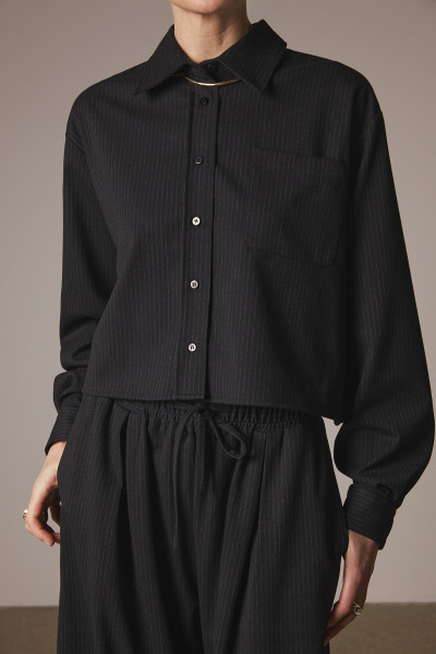 Sosue Pinstripe Blouse Black