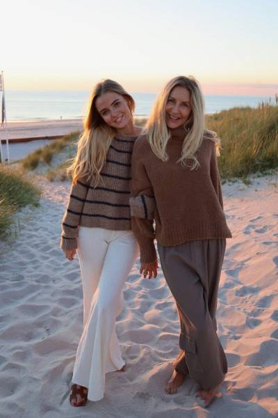 Sosue Pullover Sailor Stripes Taupe Blue