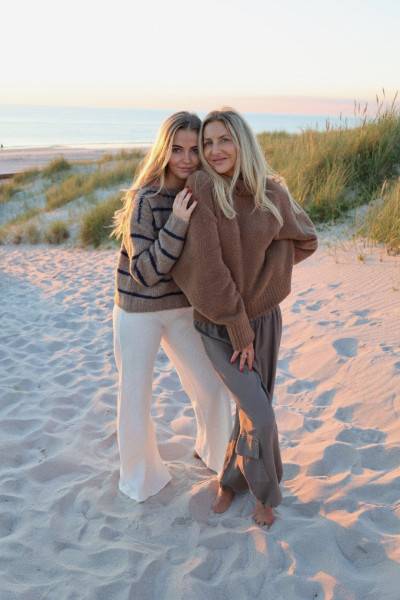 Sosue Pullover Sailor Stripes Taupe Blue