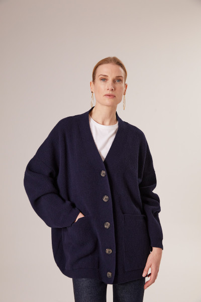 Sosue Rip Cardigan Darkblue