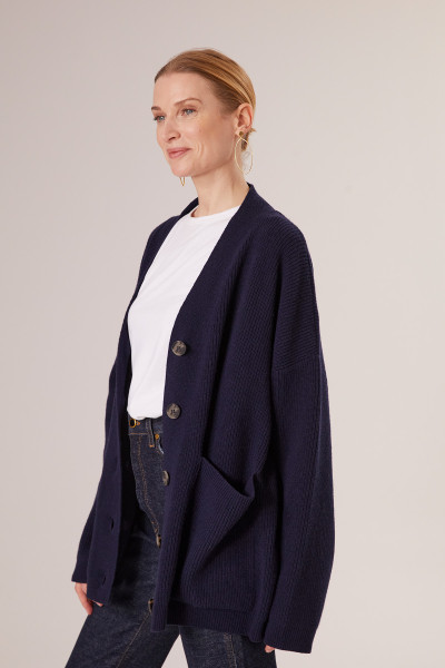 Sosue Rip Cardigan Darkblue